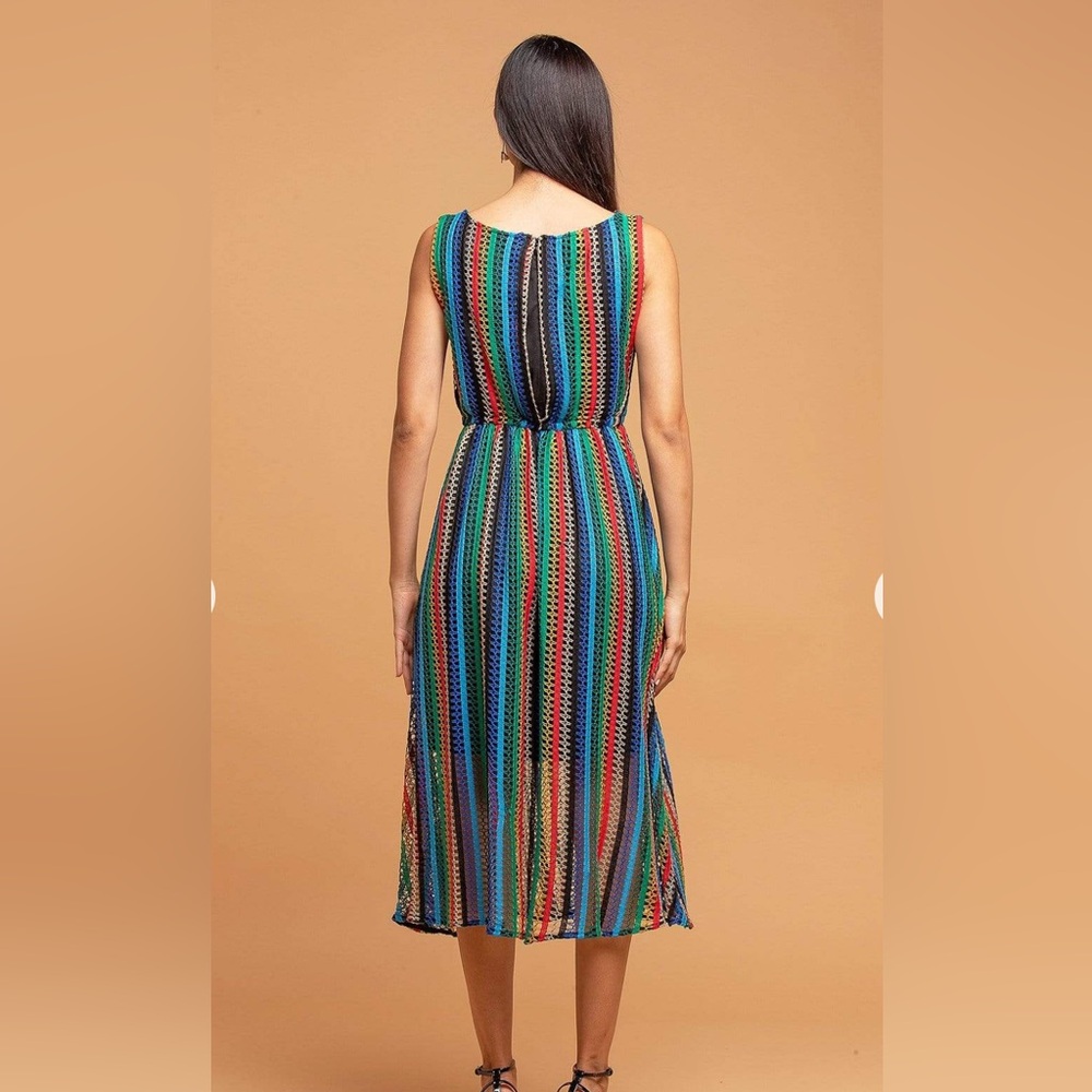 NWT Eva Franco Multi-Colored Crochet Dress đź‘— 2 - Picture 2 of 10